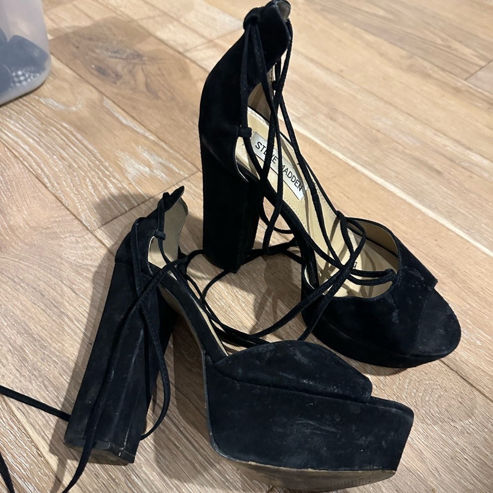 Tall Platform Steve Madden Suede Wrap Platform Heels